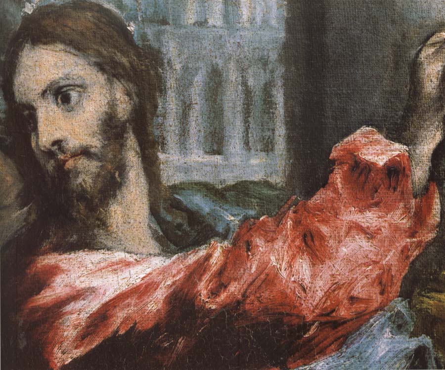 Detail of  The Christ is driving businessman in the fane